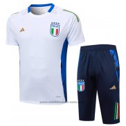 Ensemble Survetement Italie Manche Courte 24-25 Blanc - Shorts