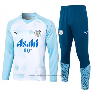 Ensemble Survetement Sweat Manchester City 2024 Bleu Y Blanc