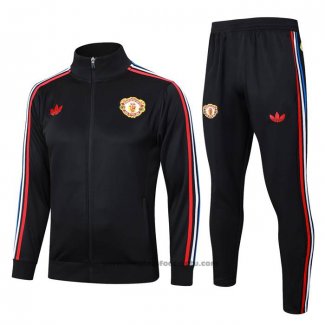 Ensemble Survetement Veste Manchester United Enfant 24-25 Noir