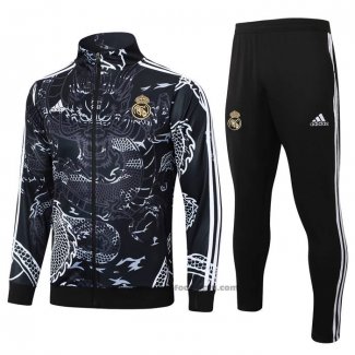 Ensemble Survetement Veste Real Madrid Dragon 24-25 Noir