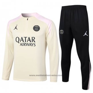 Ensemble Survetement Sweat Paris Saint-Germain Jordan 24-25 Jaune