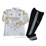 Ensemble Survetement Sweat Real Madrid Dragon 24-25 Blanc