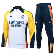 Ensemble Survetement Sweat Real Madrid Enfant 24-25 Blanc