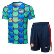 Ensemble Survetement FC Barcelone Manche Courte 24-25 Vert - Shorts