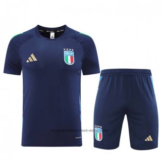 Ensemble Survetement Italie Manche Courte 24-25 Bleu - Shorts