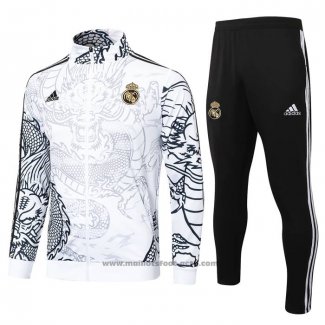 Ensemble Survetement Veste Real Madrid Dragon 24-25 Blanc