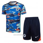 Ensemble Survetement Pays-bas Manche Courte 2024 Bleu - Shorts