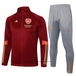 Ensemble Survetement Veste Arsenal 2023-2024 Rouge