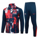 Ensemble Survetement Veste Paris Saint-Germain 24-25 Rouge Y Bleu